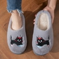 thumbnail image 2 of Plush Cat Slippers for Women Soft Cute Cozy Fleece Lined Platform House Shoes Cloud Memory Foam Bedroom Home Slip on, 2 of 4