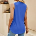 thumbnail image 4 of up to 60% off Gifts Usmixi Womens Tank Tops Beach Lightweight Casual Hollowed Smocked Tunic Shirts Vest Summer Trendy Solid V-Neck Sleeveless Shirts Blouse Blue XL, 4 of 6
