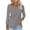 Gray, variant on RYRJJ Women's 3/4 Length Sleeve Tops Square V Notched Neck Tee Shirts Dressy Casual Summer Tunic Blouses(Black,L)