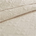 thumbnail image 3 of JERFIT Reversible King Size Bedspread Set with Shams, Cream Quilted Medallion Design, Hypoallergenic Oversized Microfiber Bed Cover, 3 of 10