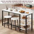 thumbnail image 2 of Danolapsi Counter Height Dining Table with Stools, Bar Table Set with 3 Storage Shelves, 3 Piece Dining Table Set for Small Space, Apartment, Kitchen, 2 of 7
