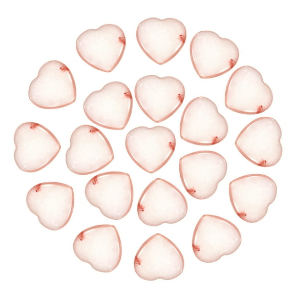 Uxcell 20 Pcs Natural Heart Shaped Crystal Stone, 0.8 Inch Mini Polished Love Gemstone Crystal, Pocket Rock Engraved Worry Stones for Women Gifts Meditation, Watermelon Red