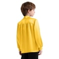 thumbnail image 2 of Hansber Kids Boys Worship Liturgical Praise Dance Tops Long Sleeve Church Party Shirts Performance Pullover Satin Blouse Gold 16, 2 of 6