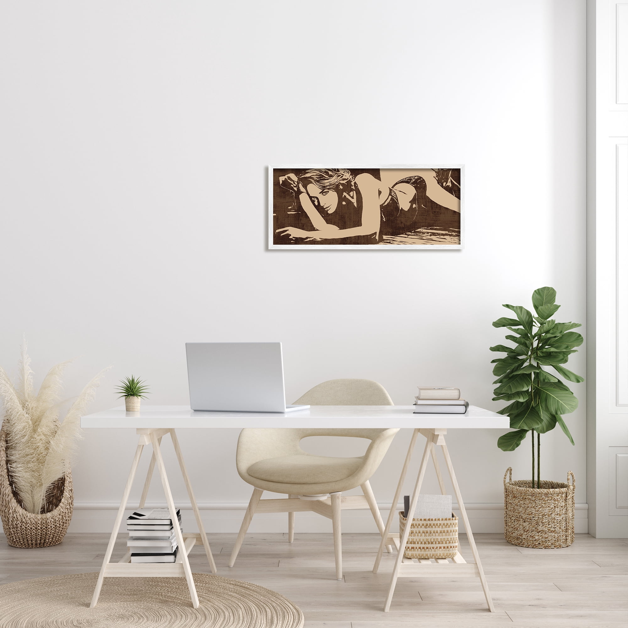 Stupell Industries Alluring Female Resting Seductive Face Sepia Tone, 13 x 30, Designed by Andrew Cooper