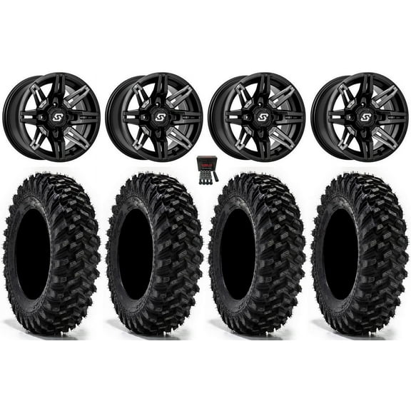 Sedona Rukus 14" Wheels Black 28" Warrior XT Tires Polaris RZR XP 1000 / PRO XP / Ranger XP 900/1000