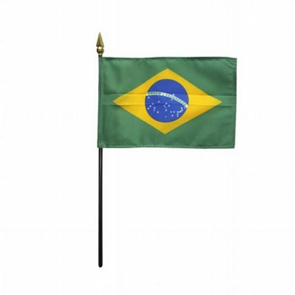 Annin Flagmakers 210018 4 x 6 in. Eb Brazil Mounted, Pack Of 12