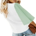 thumbnail image 3 of CHOK Women‘s Button Down V Neck Tops Ruffled 3/4 Sleeve Tie Knot Front Blouses White Sizes S-2XL, 3 of 3