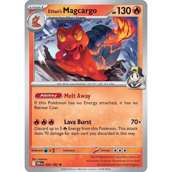 Pokemon Destined Rivals Rare Ethan's Magcargo #36