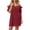 *Wine, variant on ClodeEU Women's Plus Size Off Shoulder Short Sleeve Dresses ,Causal Loose Summer Dress Beige,Womens Plus L
