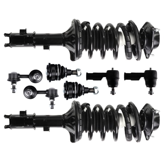 ECCPP Front Strut Spring Assembly, Stabilizer Bar Link, Ball Joint, Tie Rod End Fit for 2000 2001 2002 2003 2004 2005 for Hyundai Accent Set of 8