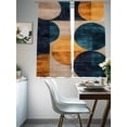thumbnail image 4 of Turquoise Orange Geo Sheer Curtains 72 Inch Length 2 Panels Set, Circle Modern Artwork Voile Window Treatment Rod Pocket Curtains Sheers Drapes for Bedroom/Living Room/Kitchen 52"x72"x2, 4 of 7