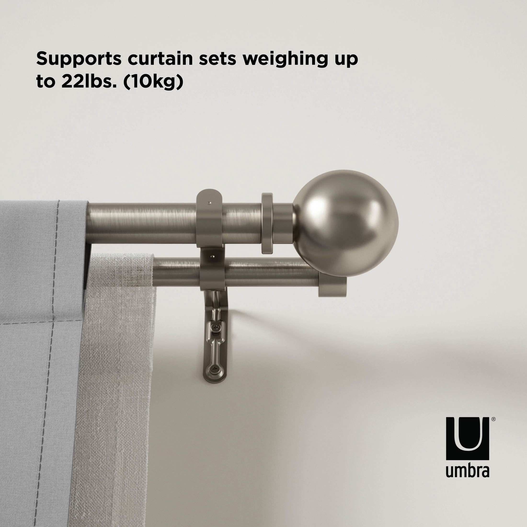 Umbra Bolas Double Curtain Rod 36-72"