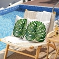thumbnail image 5 of Outdoor Pillow Covers 18x18 Inch Set of 2 Palm Leaf Decor Waterproof Throw Pillow Covers Farmhouse Outdoor Waterproof Pillow Covers Decor for Patio Funiture Garden Sofa Couch 6D, 5 of 6