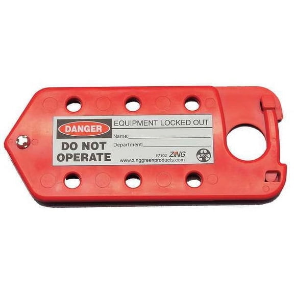 Zing Labeled Lockout Hasp,Snap-On,6 Lock 7102
