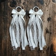 thumbnail image 4 of Off-White Cowgirl Boot Bows with Pearl & Lace, Western Boot Accessories for Women, 4 of 9