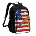thumbnail image 1 of Balery American Flag And Baseball Mochila con carga USB para hombre y mujer - Mochila impermeable y antirrobo para portátil con puerto USB para viajes, trabajo, estudios y universidad, 1 of 7