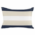 thumbnail image 2 of Navy Beige Striped Standard Size Pillow Cover, Pillowcase Protectors with Zipper, Breathable Decorative Throw Pillow Case Cover, Gradient Geometric Blue White Pillow Shams for Couch Sofa 20x26Inch, 2 of 8