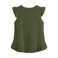 thumbnail image 4 of Babysbule Women's V Neck Ruffled Sleeve Tank Top, 100% Cotton Sleeveless Ruffled Hem Blouse for Spring and Summer Casual Wear, 4 of 5