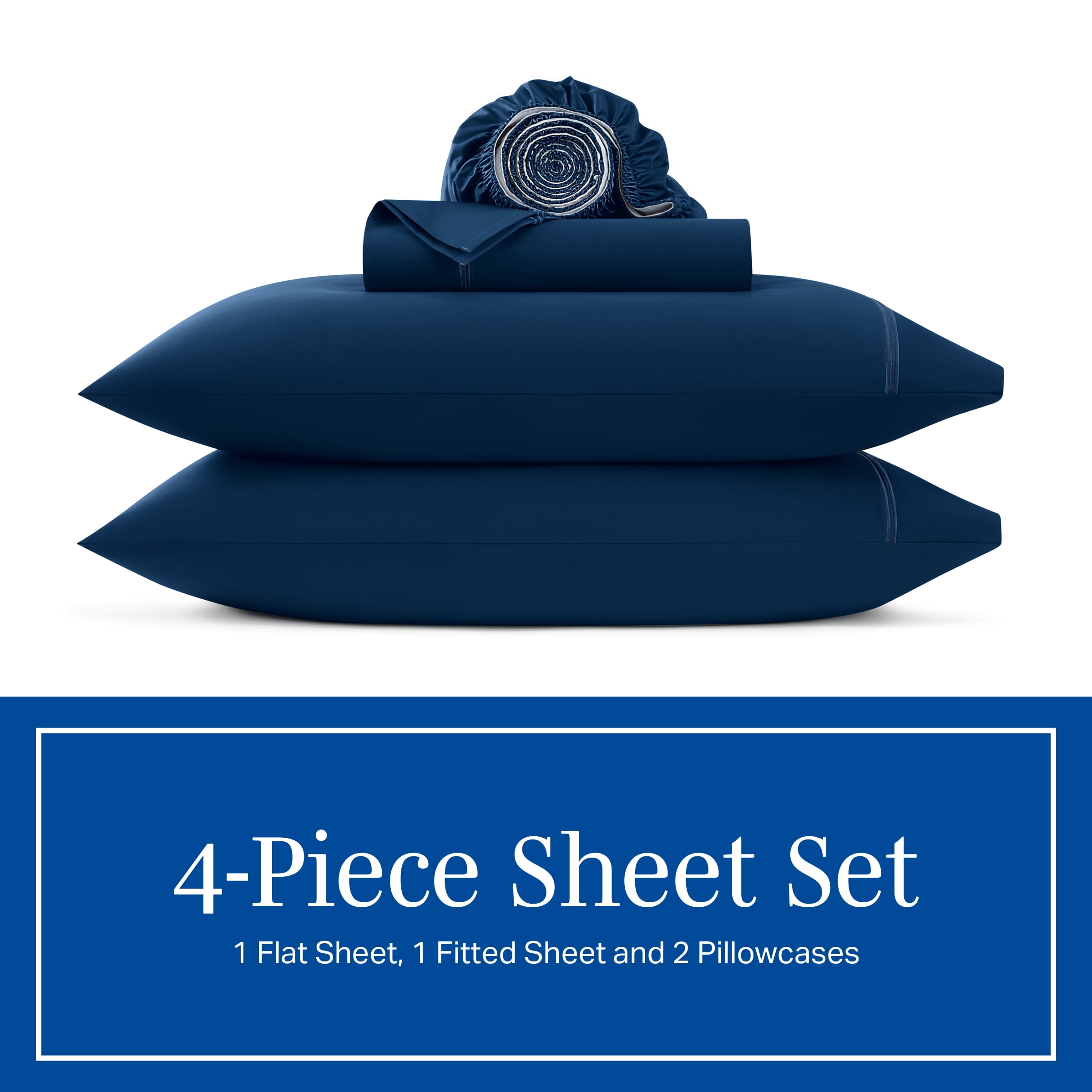 Wamsutta 1846 4-Piece 650 Thread Count Titan Egyptian Giza Cotton Sateen Bed Sheets, King-Deep Pocket