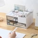 thumbnail image 3 of Makeup Organizer with 2 Drawers, Desk Organizer, 4 Compartments, Cosmetics Storage Box for nail polish,Lipstick, Brushes, Jewelry, Skincare, Bathroom, 3 of 4