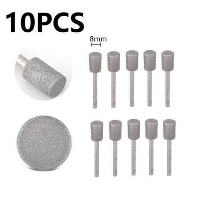 

10PCS Cylinder Diamond Burr Drill Bit Set For Carving Engraving Drilling 4-12mm
