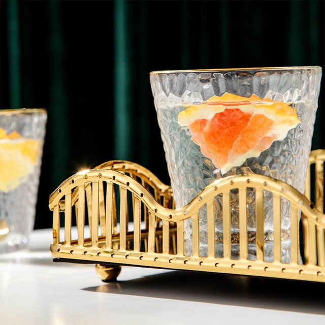 pitrice Mirrored Tray Vintage Style Storage for Coffee Table Cosmetic Perfume Bottle Middle