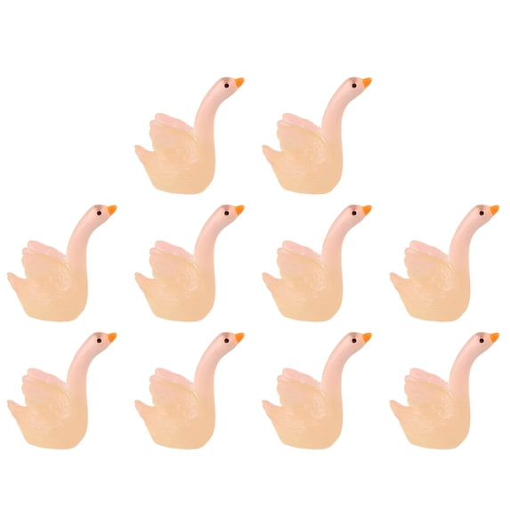 HYmarket Luminous Swan Figurine Set - Anti-fade, Shatter-proof, Lightfast Collectible Micro Landscape Ornaments, Waterproof, Home Decor (10Pcs)