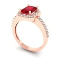 thumbnail image 2 of Clara Pucci 14K Rose Gold 1.92ct Ruby Solitaire with Accents Ring for Women, 2 of 8