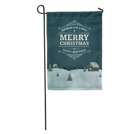 LADDKE Text Merry Christmas Happy New Year Message Holidays Wish Season Garden Flag Decorative Flag House Banner 12x18 (Happy New Year Best Wishes Messages)