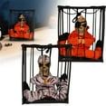 thumbnail image 4 of HUASHENG Animated Skeleton Prisoner Halloween Prop Hanging Cage With Sound Light Up And Motion Sensor For Indoor/Outdoor Scary Decor (Batteries Not Included), 4 of 9