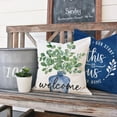 thumbnail image 6 of Spring Pillow Covers 18x18 Inch Eucalyptus Leaves Greenery Blue Vase Truck Bless This Home Set of 4 Outdoor Farmhouse Summer Welcome Decorative Throw Pillows Cases for Couch Room Decor, 6 of 6