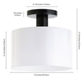 thumbnail image 5 of Evelyn&Zoe 10" Matte Black Metal/Glass Semi Flush Mount, 5 of 6