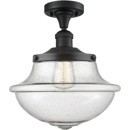

Matte Black Tone Semi Flush 12 Wide Steel/Cast Brass/Glass Medium Base LED 1 Light Fixture