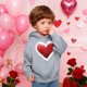 thumbnail image 5 of Sudadera con capucha y estampado de corazón de San Valentín, sudadera de manga larga para niños y niñas, chaqueta para niñas de talla mediana y grande., 5 of 7