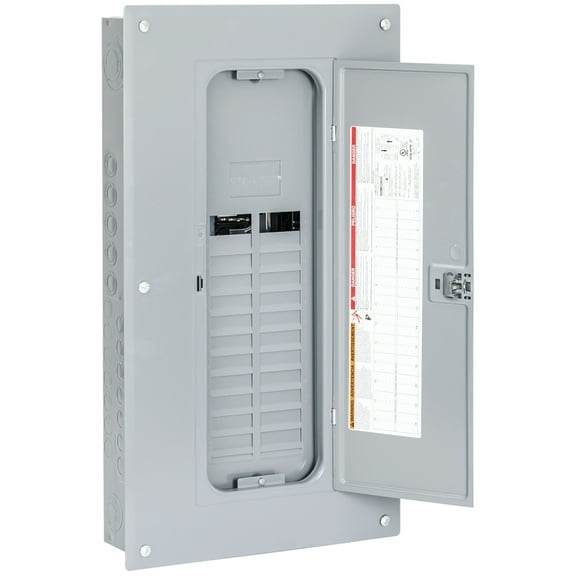 Square D Homeline HOM2040L125PC Load Center, 125 A, 20 -Space, 40 -Circuit, Main Lug, NEMA 1 Enclosure, Gray