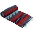 thumbnail image 2 of La Montana 10 Pack Mexican Blankets, 74" x 50" Yoga Blankets, Red/Light Blue/Charcoal, 2 of 7