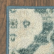 Mainstays Patchwork Loop Print Indoor Area Rug, Blue, 5 ft x 7 ft