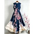 thumbnail image 2 of Womens Multicolor-3 Floral Print Sleeveless V-Neck Maxi Dress, 2 of 5