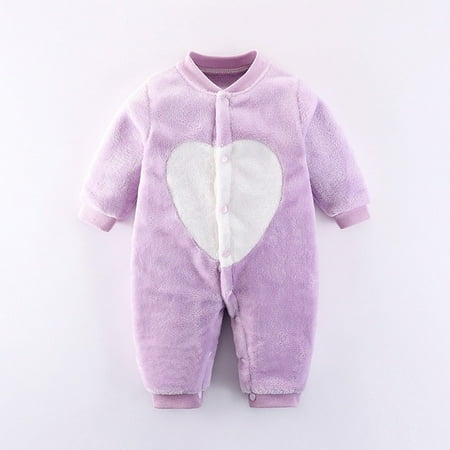 

DanceeMangoo Winter Baby Warm Clothes Boy Girl Pure Colour Romper Infant Flannel Soft Fleece Newborn Jumpsuit One Piece Toddler Clothing