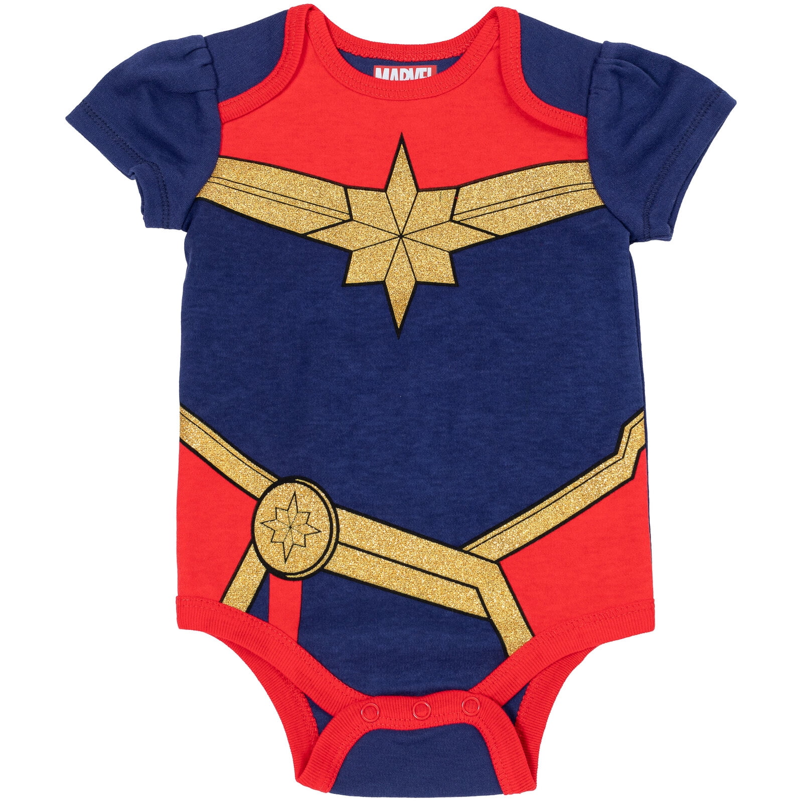 Marvel Avengers Spider-Man Captain America Captain Newborn Baby Girls Bodysuit and Headband Newborn to Infant