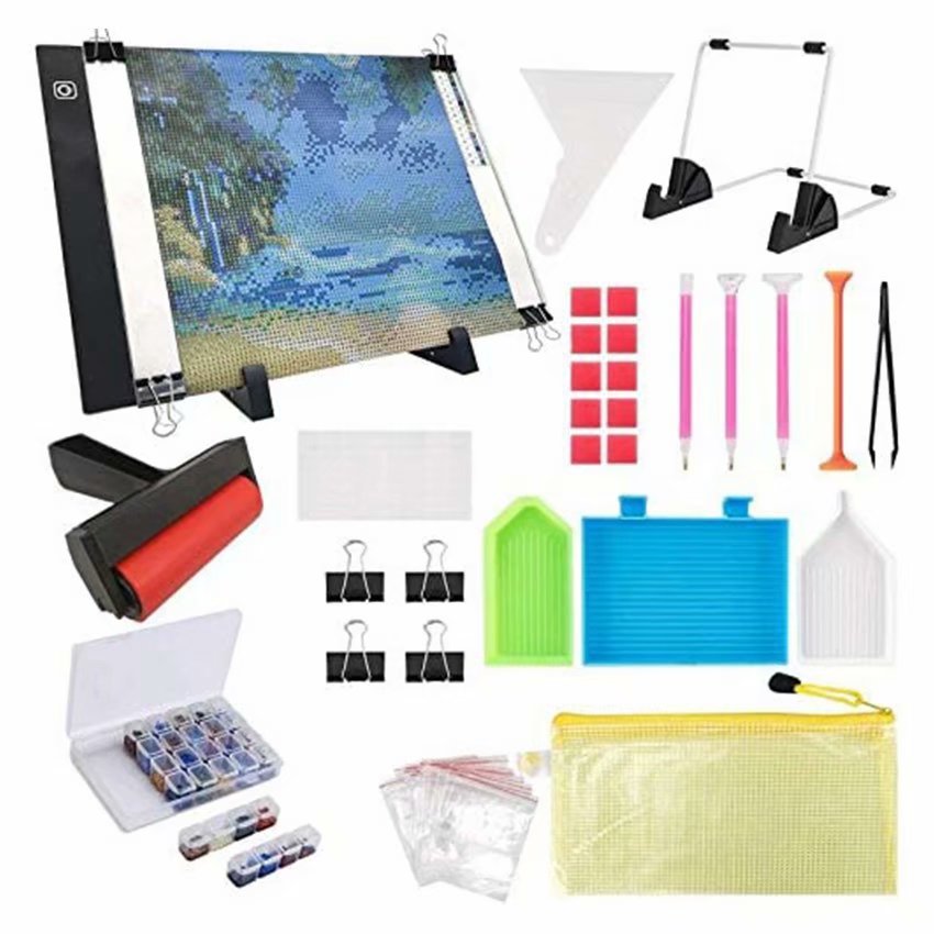 133PCS Diamond Painting A4 LED Light Pad Kit Diamond Art Light Board