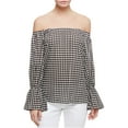 thumbnail image 2 of Sanctuary Clothing Womens Check Knit Blouse, Black, Small, 2 of 2