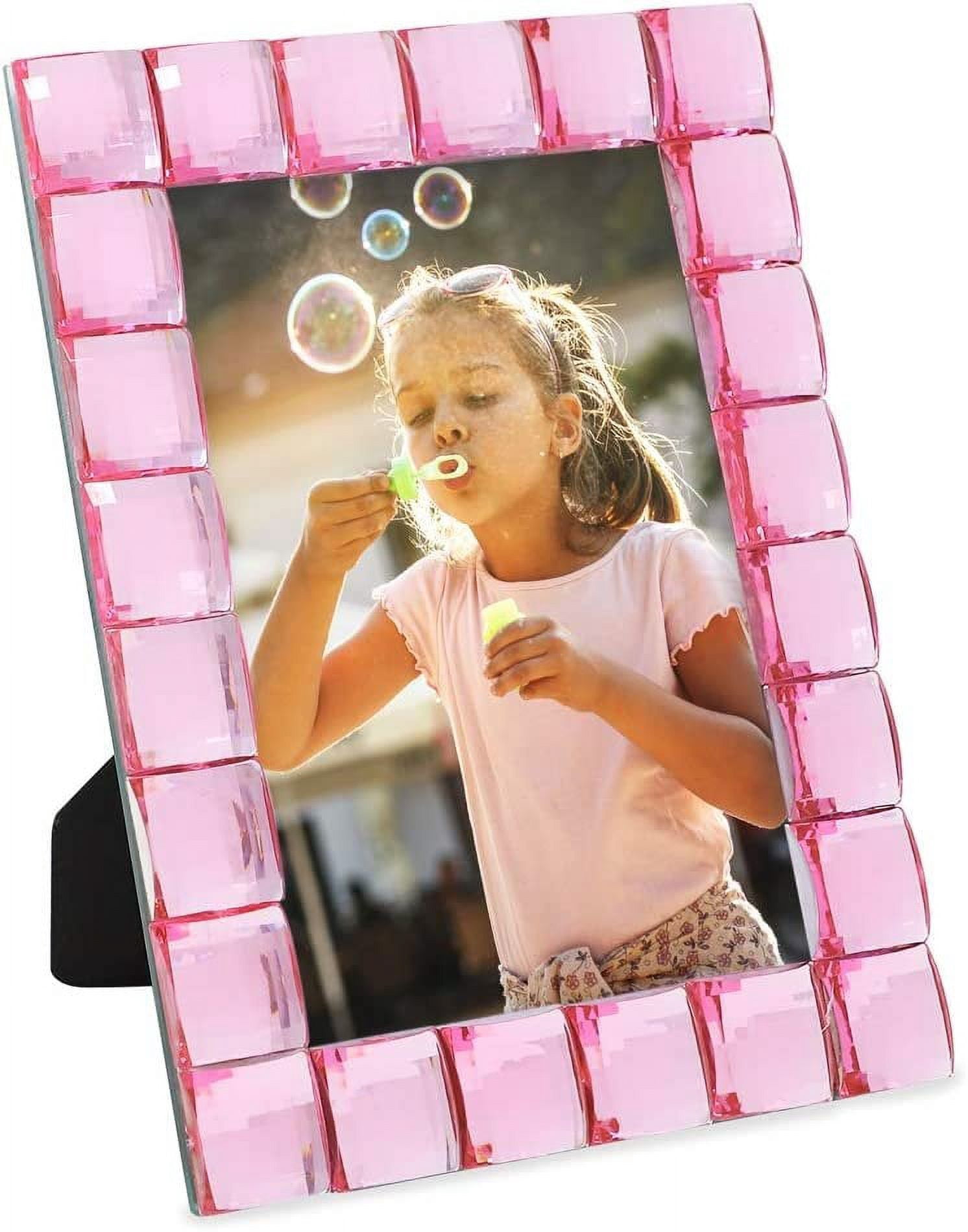 Isaac Jacobs Decorative Sparkling Light Pink Jewel Picture Frame, 4x6, Light Pink