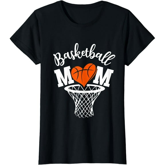 Basketball Mom Cute Novelty Distressed Women Mother T-Shirt