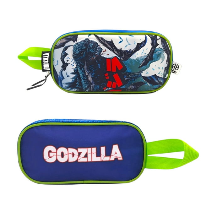 Lapicera Escolar con Doble Cierre Personaje Godzilla Anime Color Azul