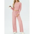 thumbnail image 3 of MINTREUS Lounge Sets for Women Long Sleeve Tops Wide Leg Pants Comfy Loungewear Two Piece Outfits with Pocketed, 3 of 8