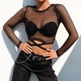 thumbnail image 1 of Women Mesh Goth Long Sleeve Fishnet Tops Blouses Shirt Clothing, 1 of 7