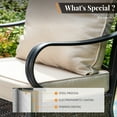 thumbnail image 4 of 7-Piece Outdoor Patio Dining Set with 2 Swivel Cushioned Chairs, 4 Club Chairs & Wood-look Patio Table with Umbrella Hole for 6 People, Beige, 4 of 14