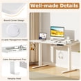 thumbnail image 4 of BAYUELSWU Adjustable Height Electric Standing Desk, 55 x 28 Inch Ergonomic Stand Up Desk with Headphone Hook and Cable Management for Home, Office, Workstation (White), 4 of 7