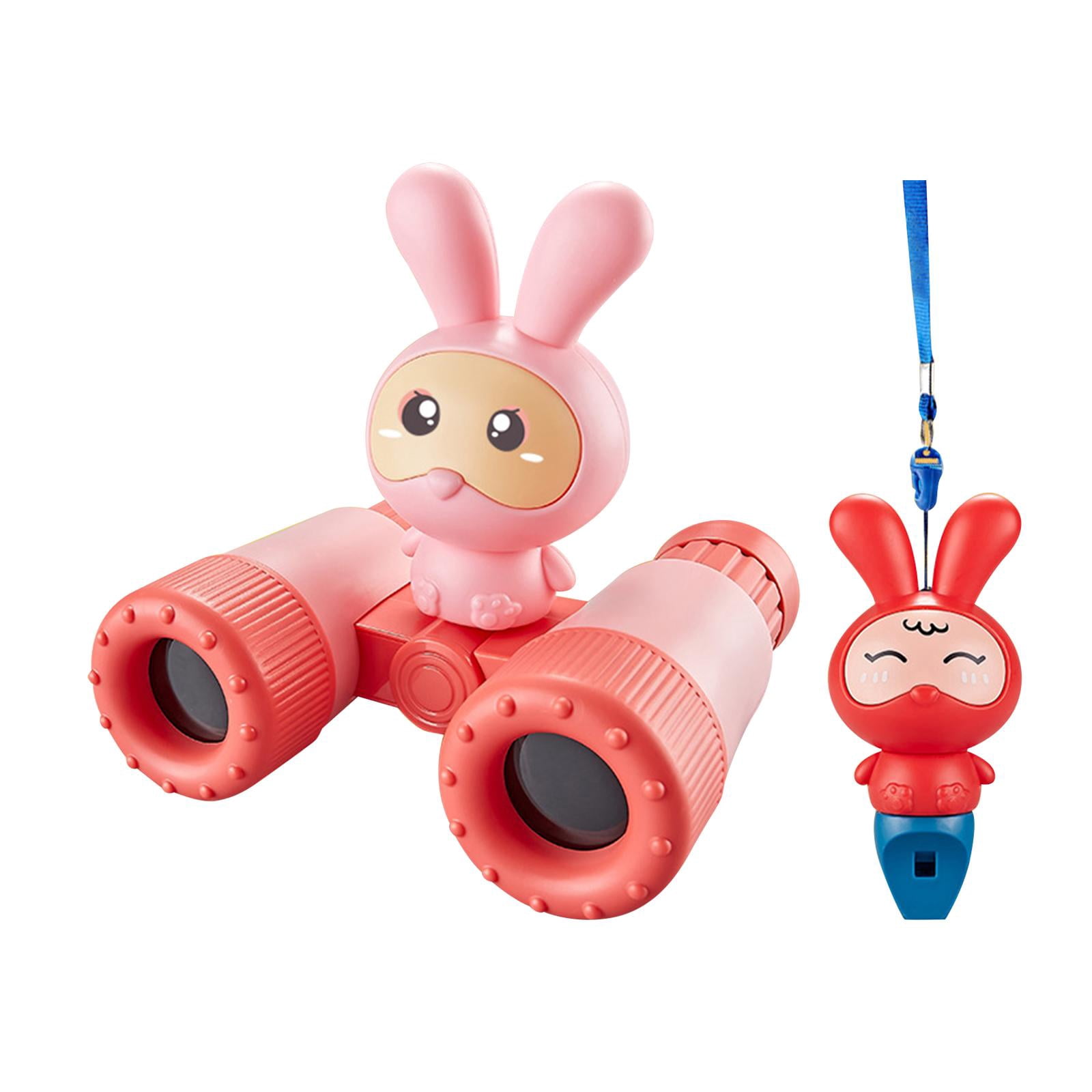 Binoculars Toy Adjustable Focus Cartoon for Boys And Girls Sightseeing Outdoor Red